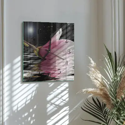 Zegar na ścianę kwadratowy Kwiat magnolii