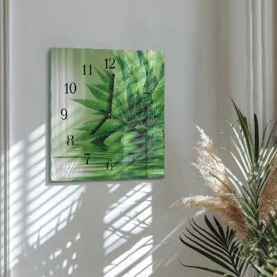 Zegar szklany kwadratowy Aloes