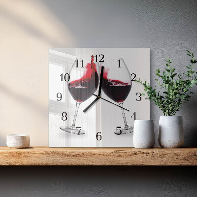 Zegar na ścianę kwadratowy Wino
