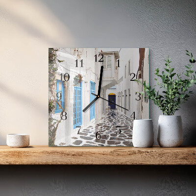 Zegar na ścianę kwadratowy Santorini