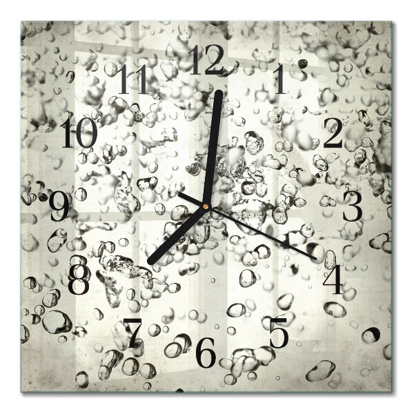 Zegar szklany kwadratowy Krople