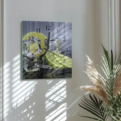 Zegar szklany kwadratowy Owoce cytrusowe