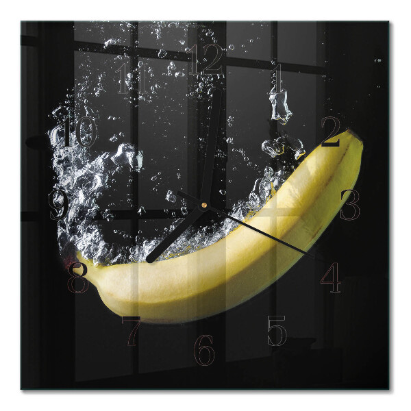 Zegar szklany kwadratowy Banan