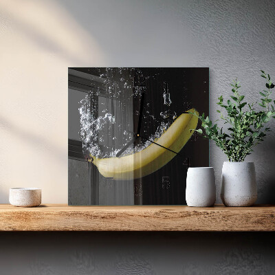Zegar szklany kwadratowy Banan