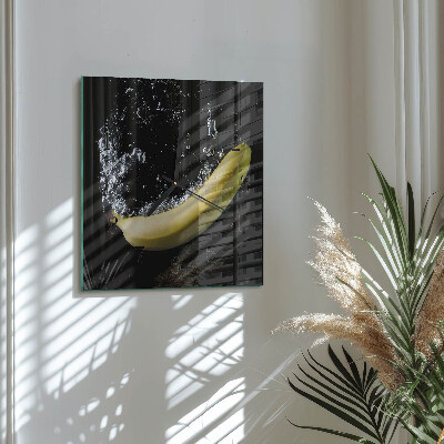 Zegar szklany kwadratowy Banan