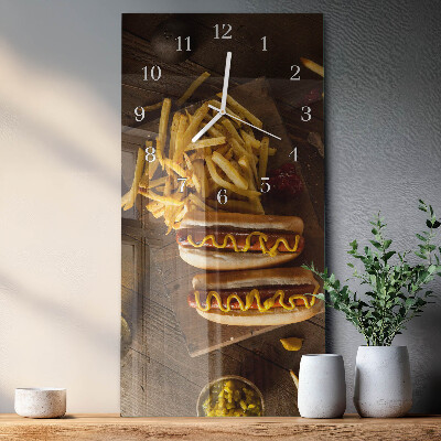Zegar szklany prostokątny Fast food