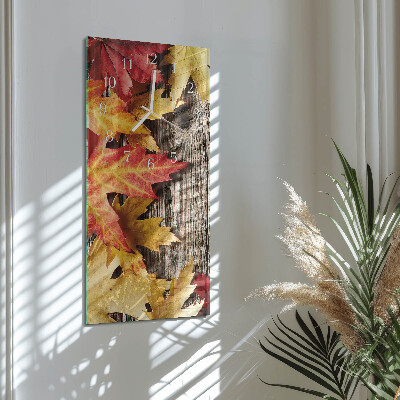 Zegar ścienny bez tykania Liście