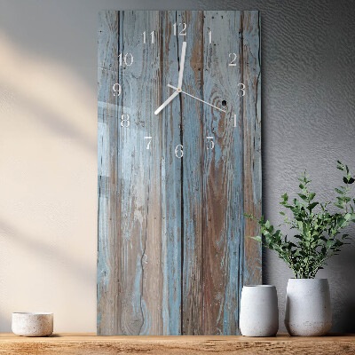 Zegar szklany prostokątny Drewno