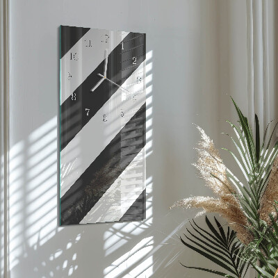 Zegar szklany prostokątny Paski
