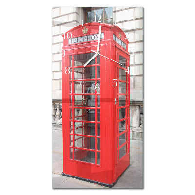 Zegar szklany prostokątny Telefon publiczny