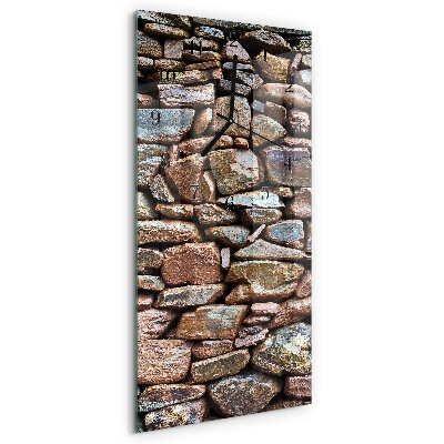 Zegar szklany pionowy Kamienny mur