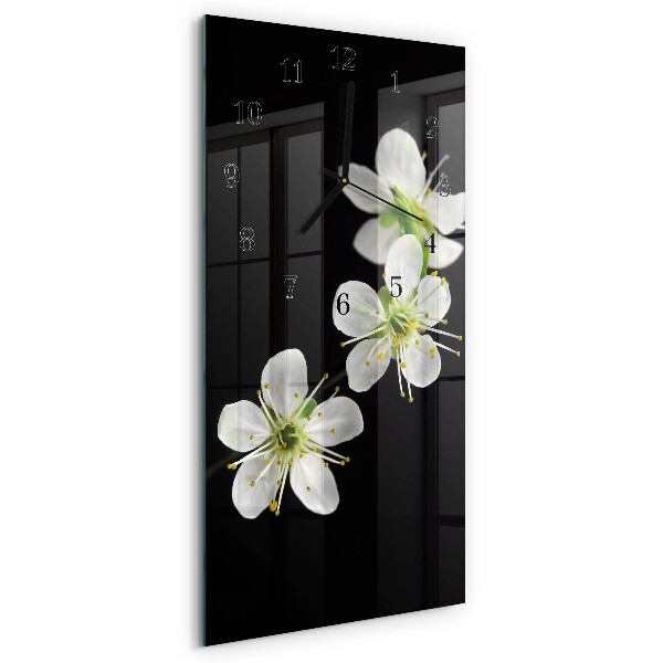 Zegar ścienny pionowy Kwiaty