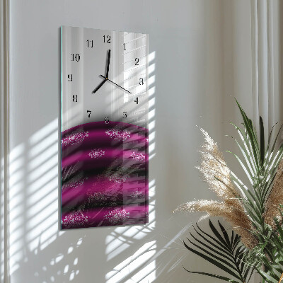 Zegar szklany ścienny Purpurowa kurtyna