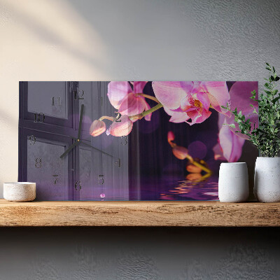 Zegar szklany Storczyk orchidea