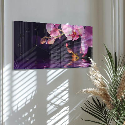 Zegar szklany Storczyk orchidea